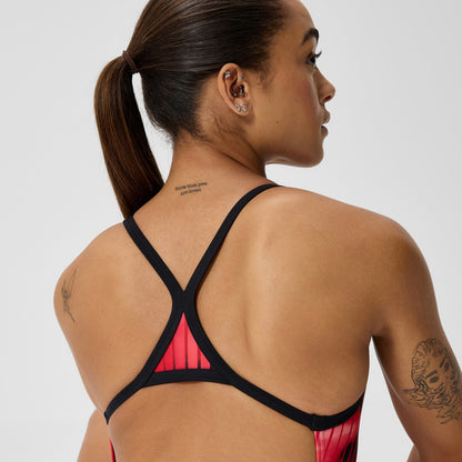 Club Training Printed Turnback Swimsuit Red | Speedo