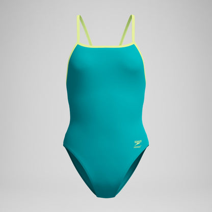Club Training Solid Tri Back Swimsuit Green/Yellow | Speedo
