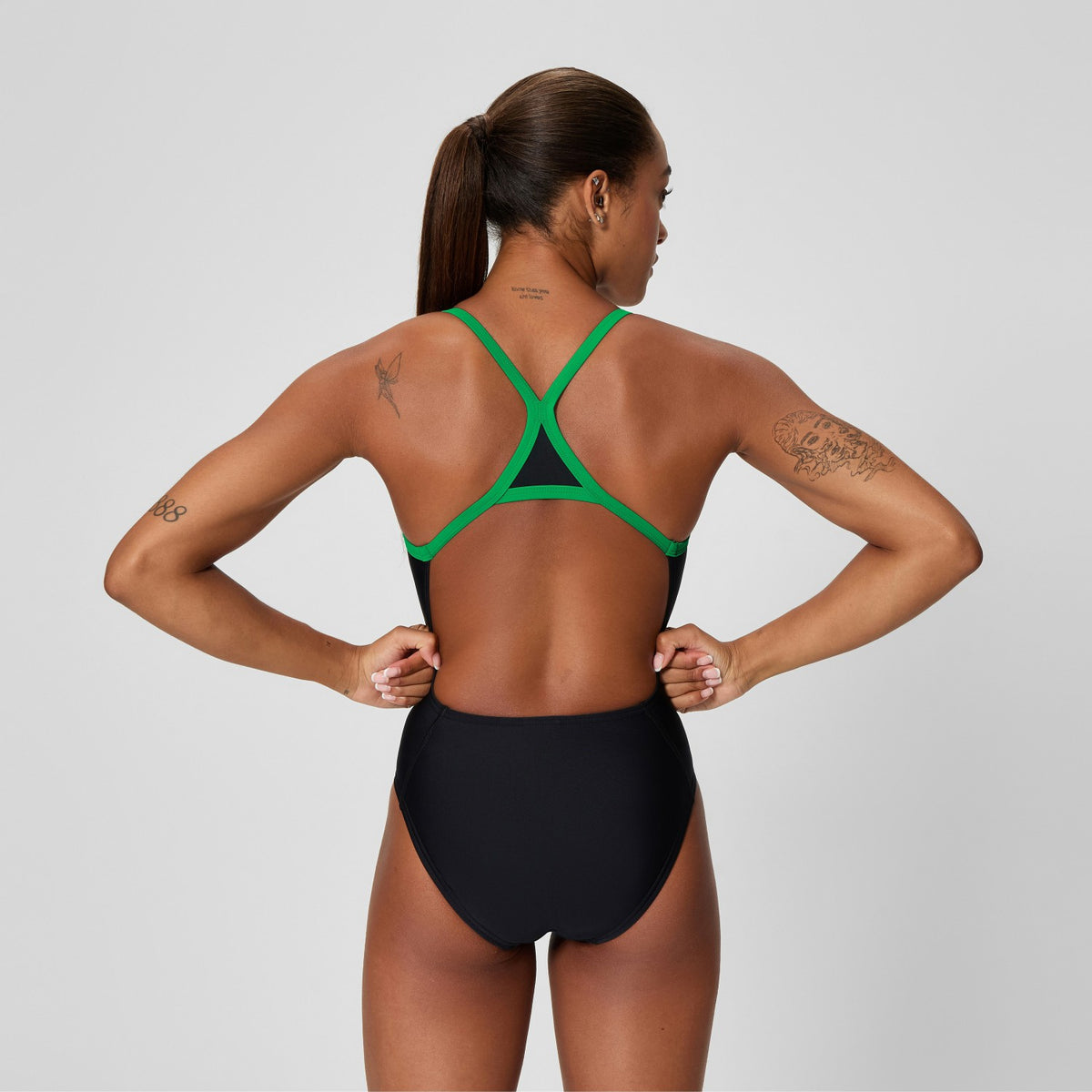 Club Training Turnback Swimsuit Black/Green | Speedo