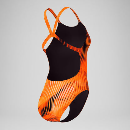 Club Training Printed Leaderback Swimsuit Orange | Speedo