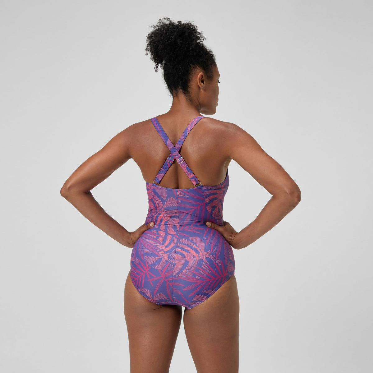 Shaping V Neck Swimsuit Pink/Orange | Speedo