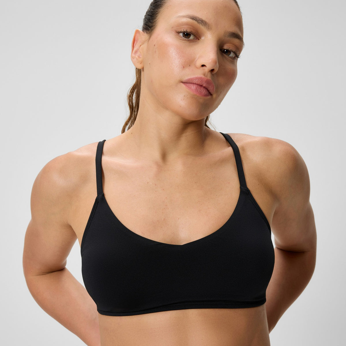 Solid Triangle Bikini Top Black | Speedo