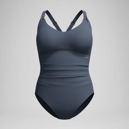 Shaping V Neck Swimsuit Grey | Speedo