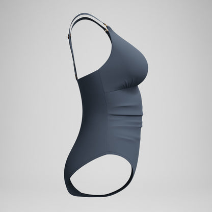 Shaping V Neck Swimsuit Grey | Speedo