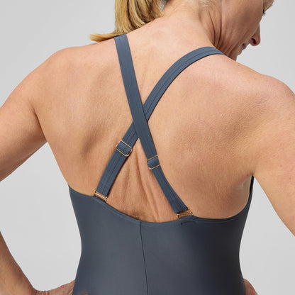 Shaping V Neck Swimsuit Grey | Speedo