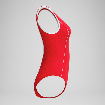 Jetstream Textured Bound Scoop Swimsuit Red/White | Speedo