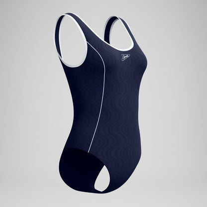 Jetstream Textured Bound Scoop Swimsuit Navy/White | Speedo