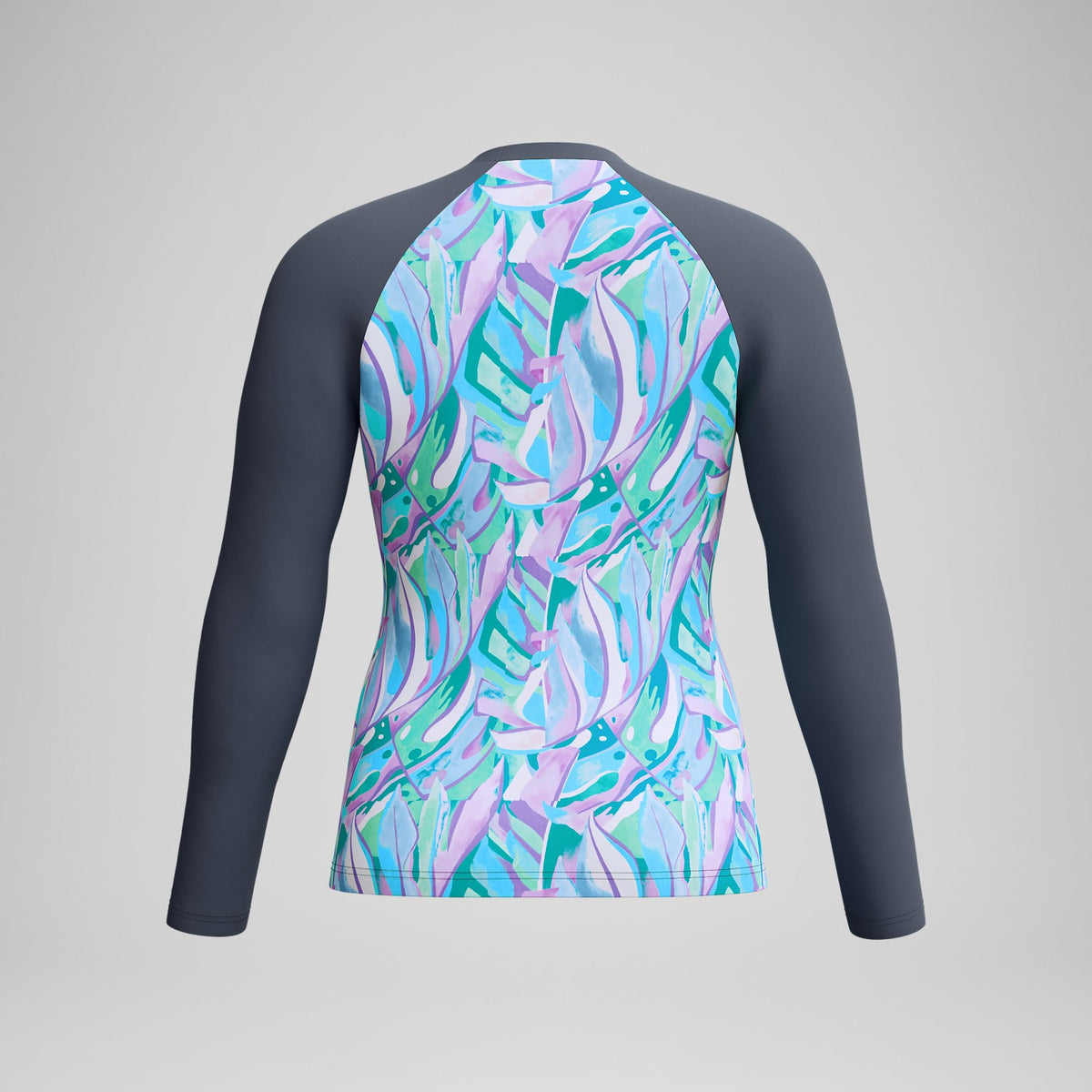 Printed Long Sleeve Swim Shirt Grey/Green | Speedo