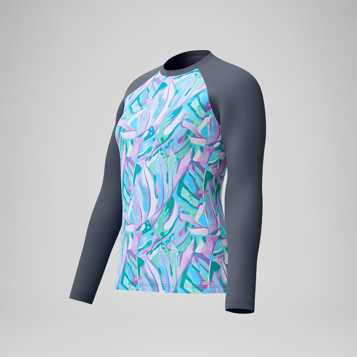 Printed Long Sleeve Swim Shirt Grey/Green | Speedo