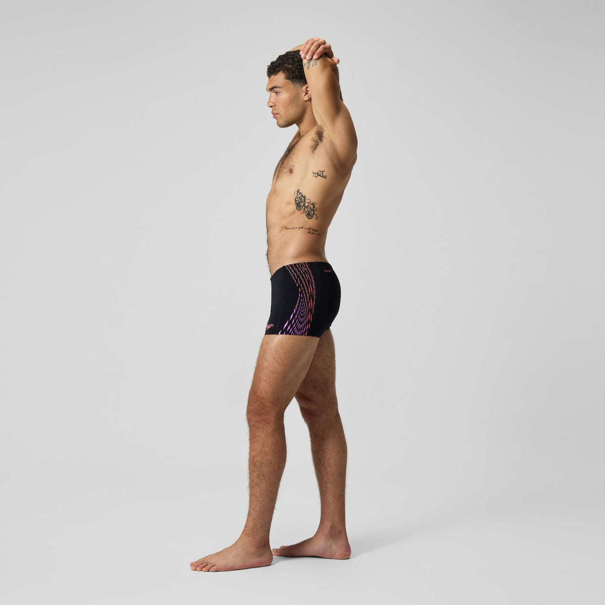 Tech Panel Aquashorts Black/Coral | Speedo