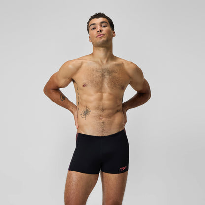 Tech Panel Aquashorts Black/Coral | Speedo