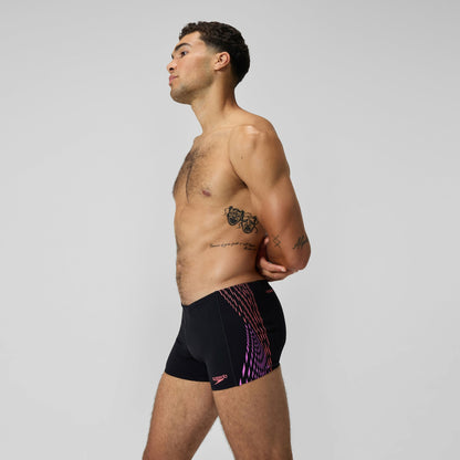 Tech Panel Aquashorts Black/Coral | Speedo