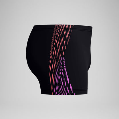 Tech Panel Aquashorts Black/Coral | Speedo