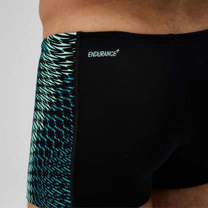 Endurance+ MAX Tech Panel Aquashorts Black/Turquoise | Speedo