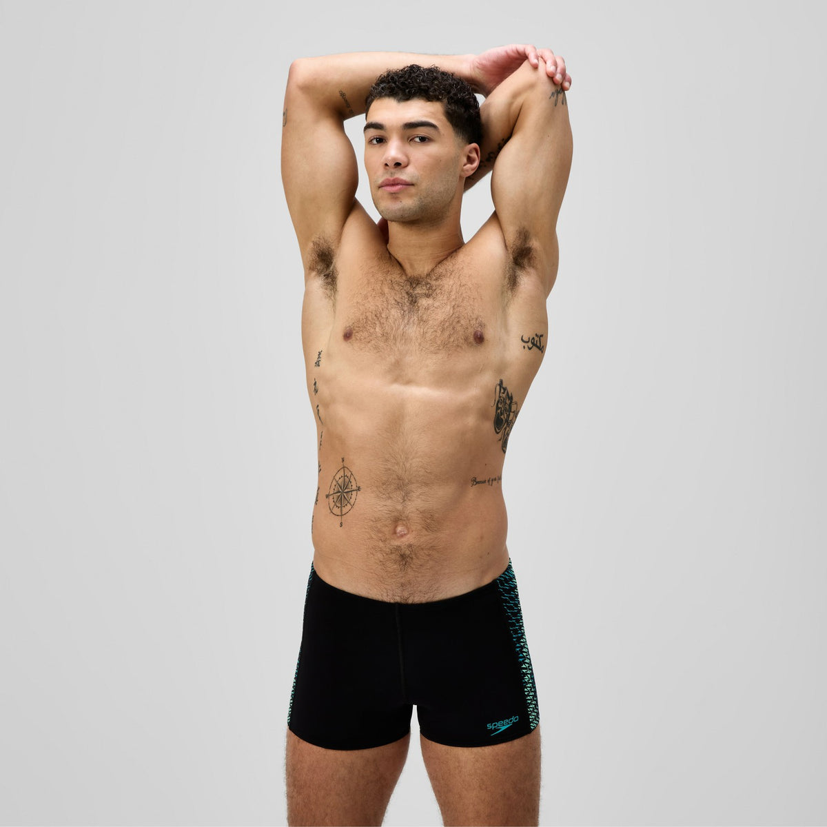 Endurance+ MAX Tech Panel Aquashorts Black/Turquoise | Speedo