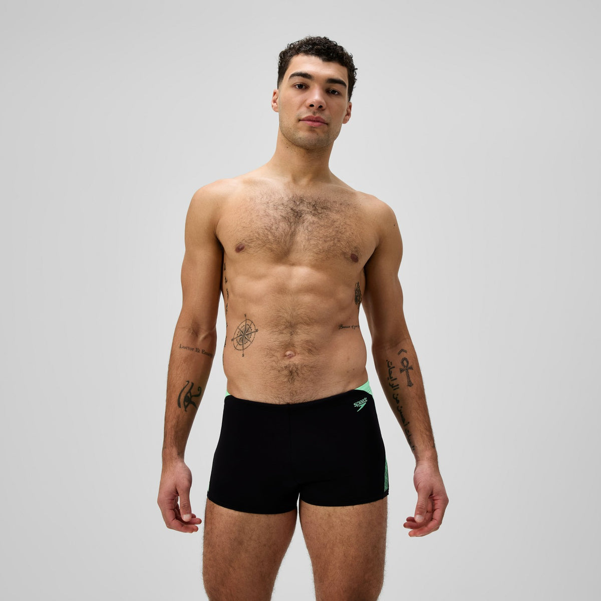 Hyperboom Splice Aquashorts Black/Green | Speedo