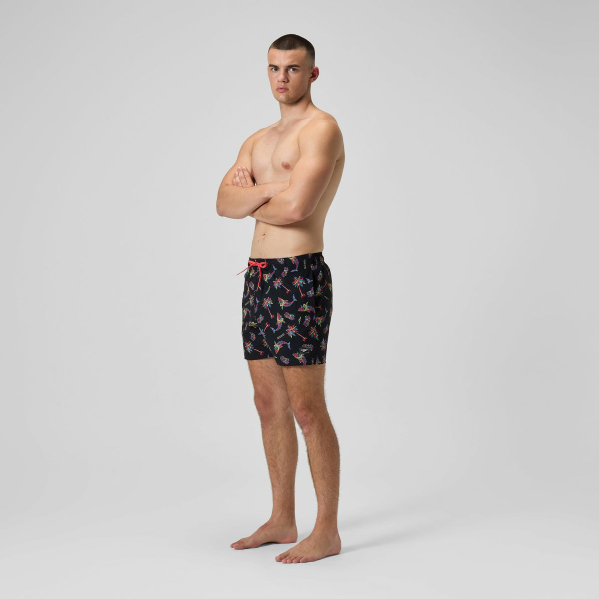 Printed Redondo Edge Swim Shorts Black/Orange | Speedo