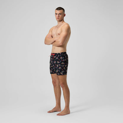 Printed Redondo Edge Swim Shorts Black/Orange | Speedo