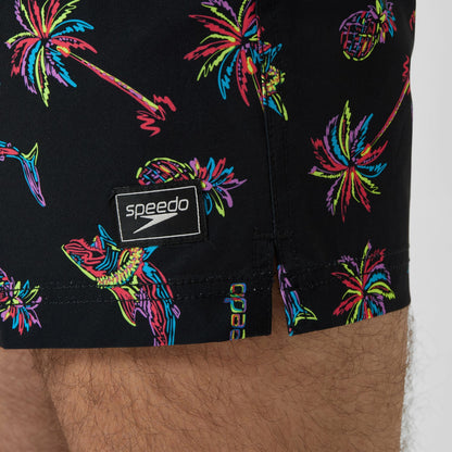 Printed Redondo Edge Swim Shorts Black/Orange | Speedo