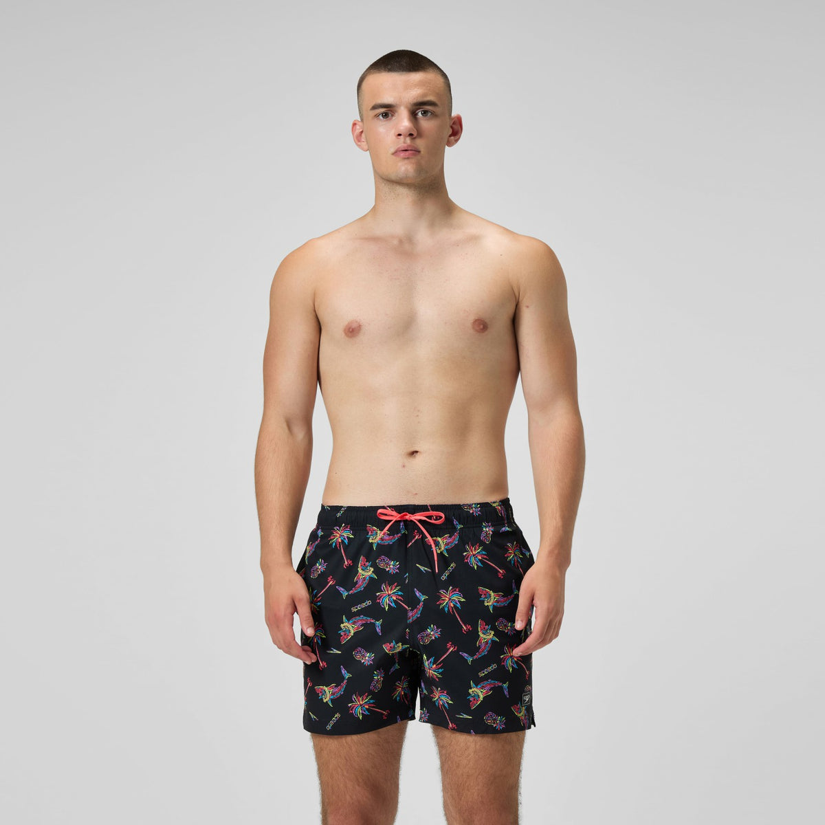 Printed Redondo Edge Swim Shorts Black/Orange | Speedo