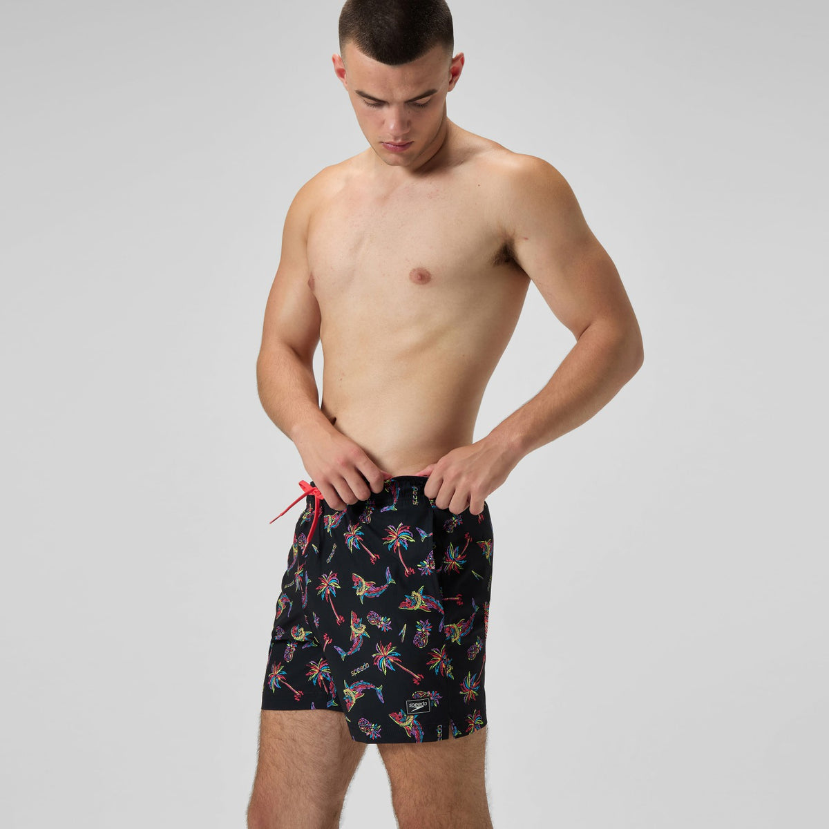 Printed Redondo Edge Swim Shorts Black/Orange | Speedo