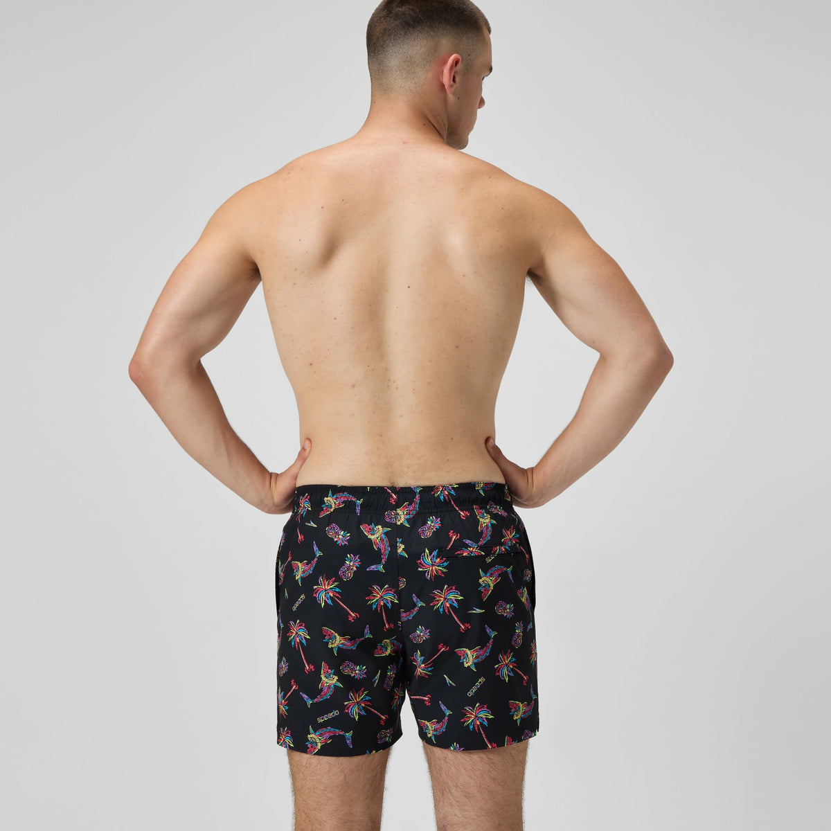 Printed Redondo Edge Swim Shorts Black/Orange | Speedo
