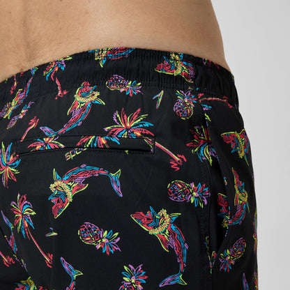 Printed Redondo Edge Swim Shorts Black/Orange | Speedo