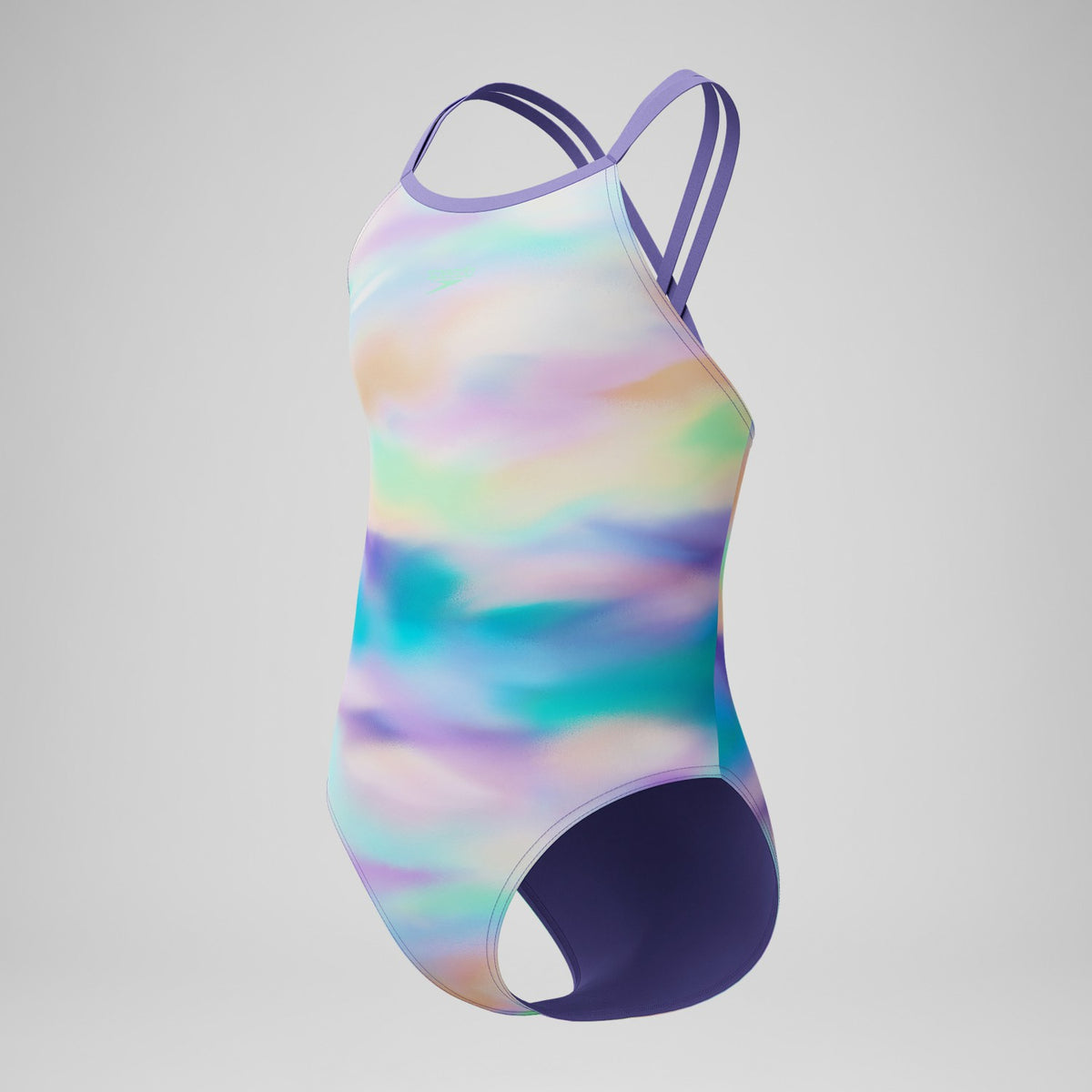 Girls Printed Twinstrap Swimsuit Purple/Green/Orange | Speedo