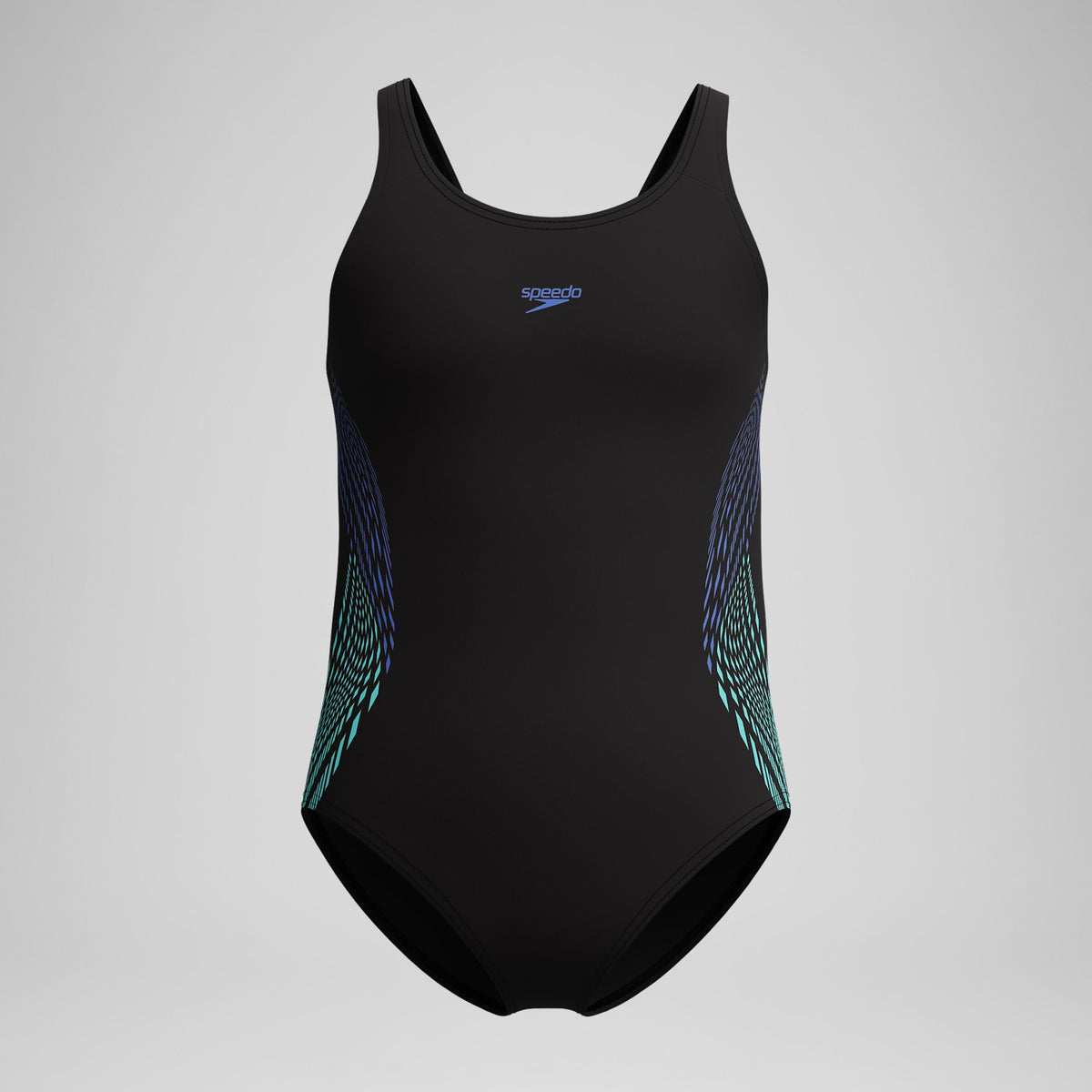 Girls' Placement Muscleback Swimsuit Black/Blue | Speedo