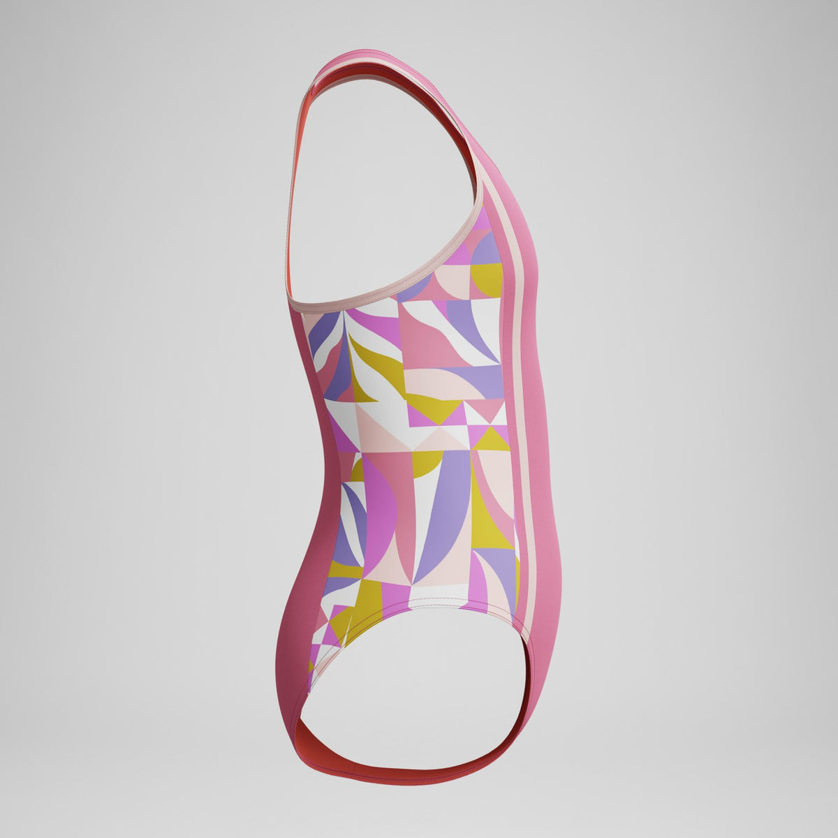 Girls Printed Spliced Racerback Swimsuit Pink | Speedo