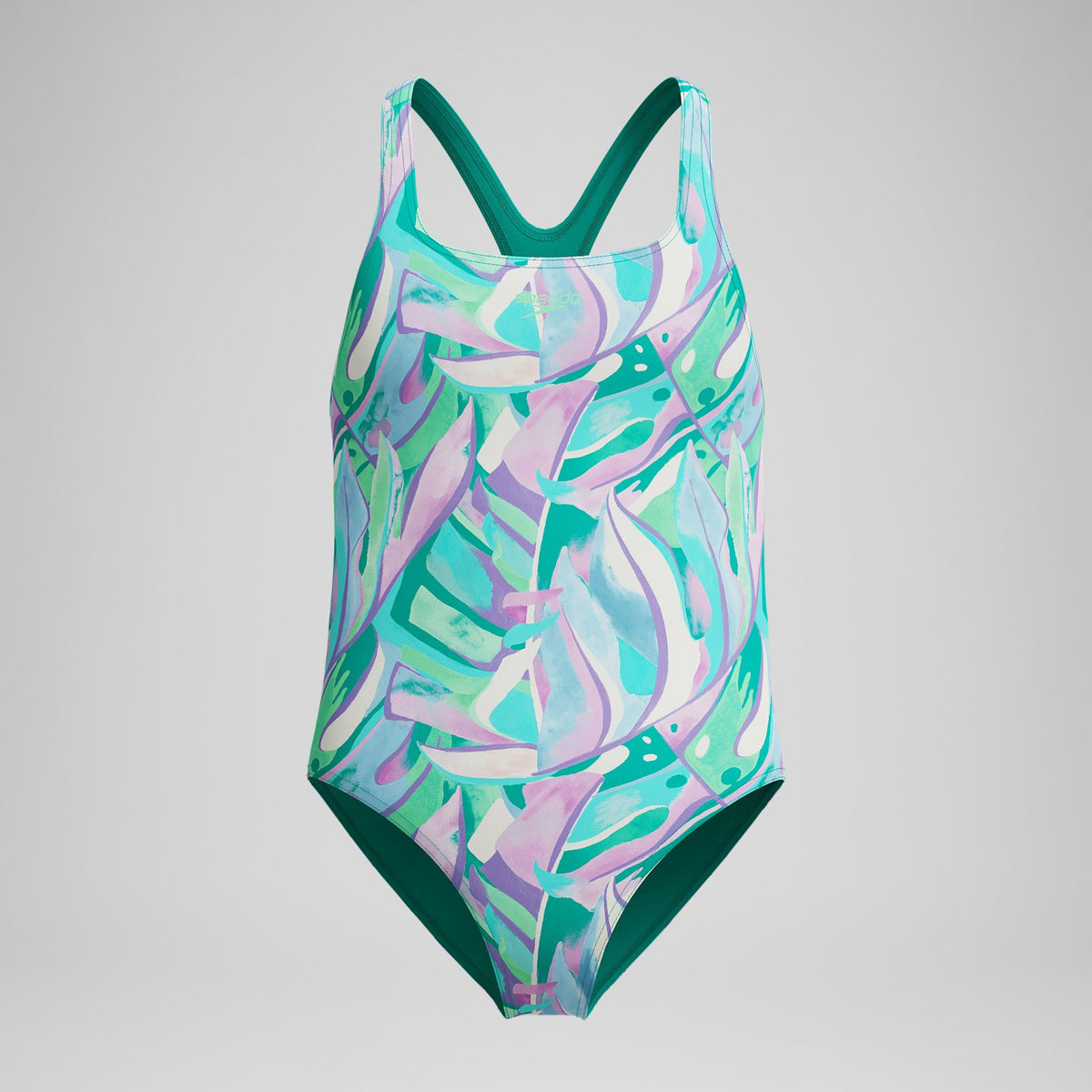 Girls Medalist Printed Swimsuit Green/Purple | Speedo
