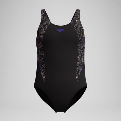 Girls Hyperboom Splice Muscleback Swimsuit Black/Peach | Speedo
