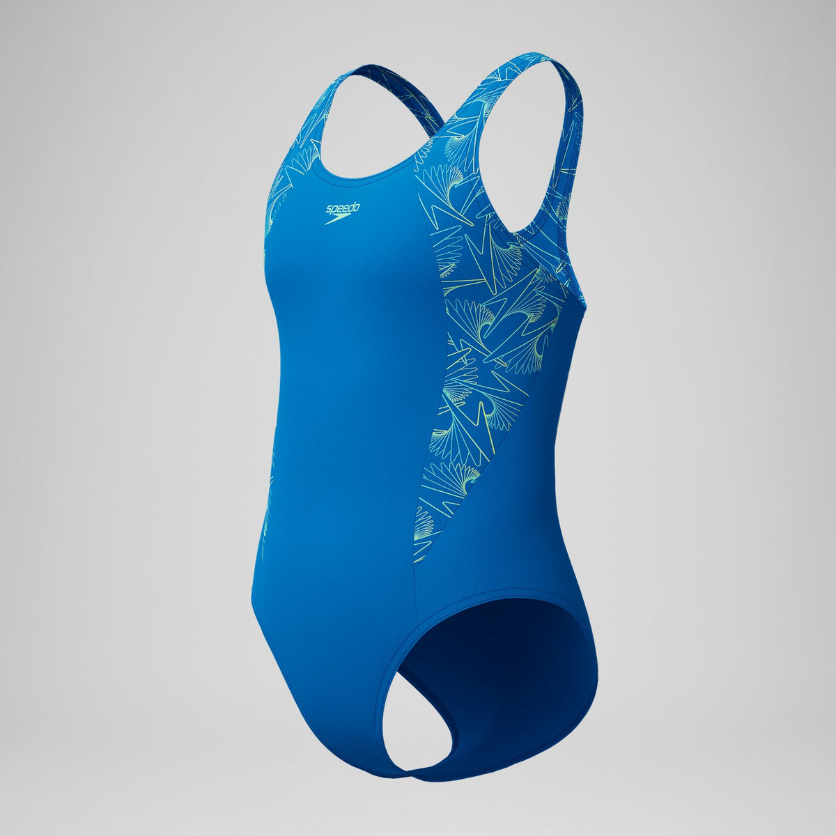 Girls Hyperboom Splice Muscleback Swimsuit Blue | Speedo