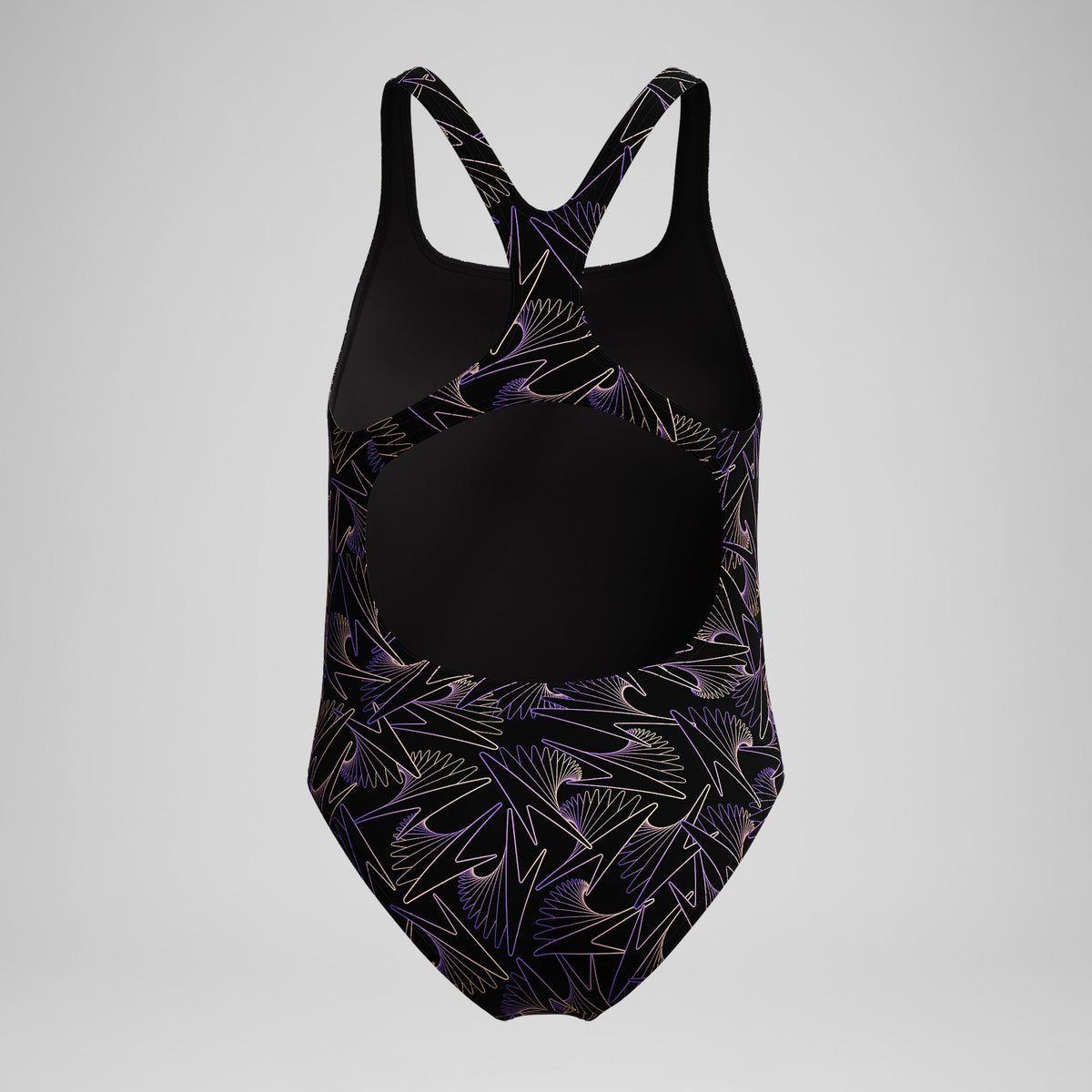Girls Hyperboom Medalist Allover Print Swimsuit Black/Peach | Speedo