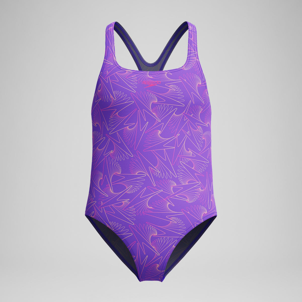 Girls Hyperboom Medalist Allover Print Swimsuit Purple/Pink | Speedo