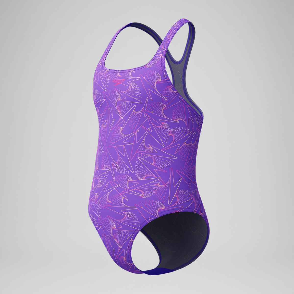 Girls Hyperboom Medalist Allover Print Swimsuit Purple/Pink | Speedo