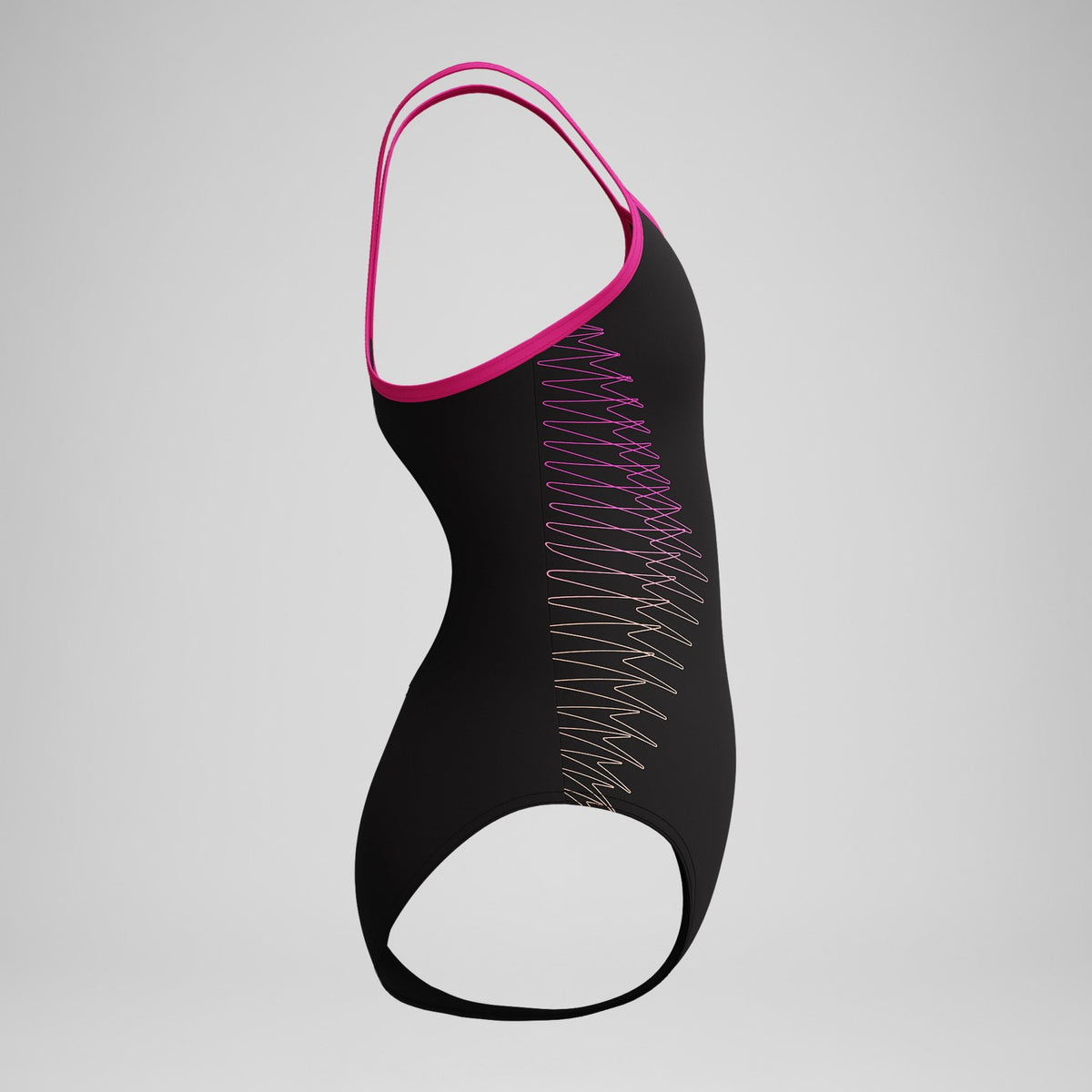Girls Plastisol Placement Thinstrap Swimsuit Black/Pink | Speedo