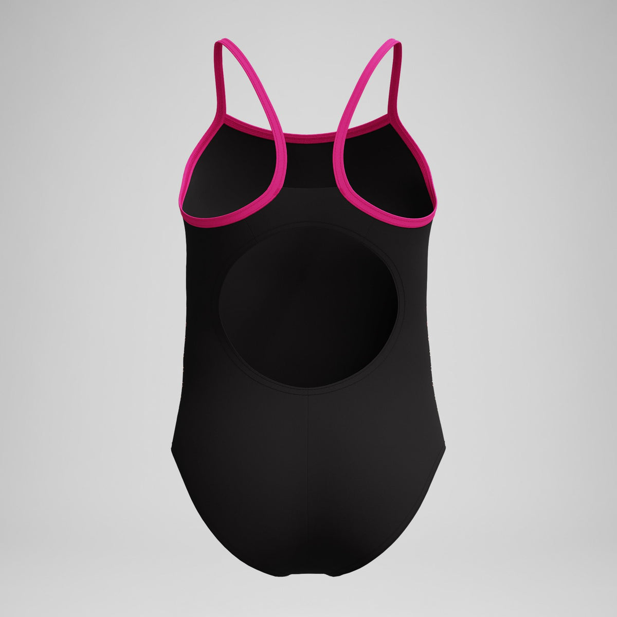Girls Plastisol Placement Thinstrap Swimsuit Black/Pink | Speedo