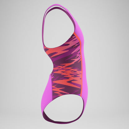 Girls Hyperboom Splice Muscleback Swimsuit Pink | Speedo