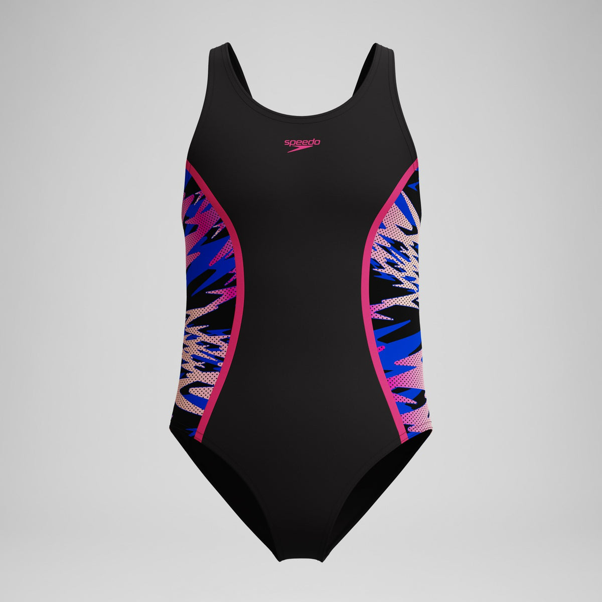 Girls Hyperboom Splice Muscleback Swimsuit Black/Pink | Speedo