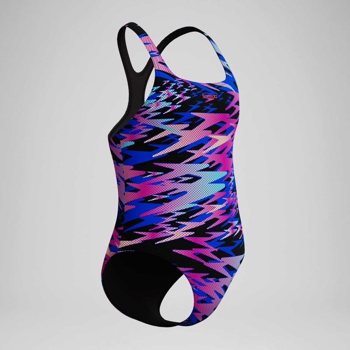 Girls Hyperboom Printed Medalist Swimsuit Black | Speedo