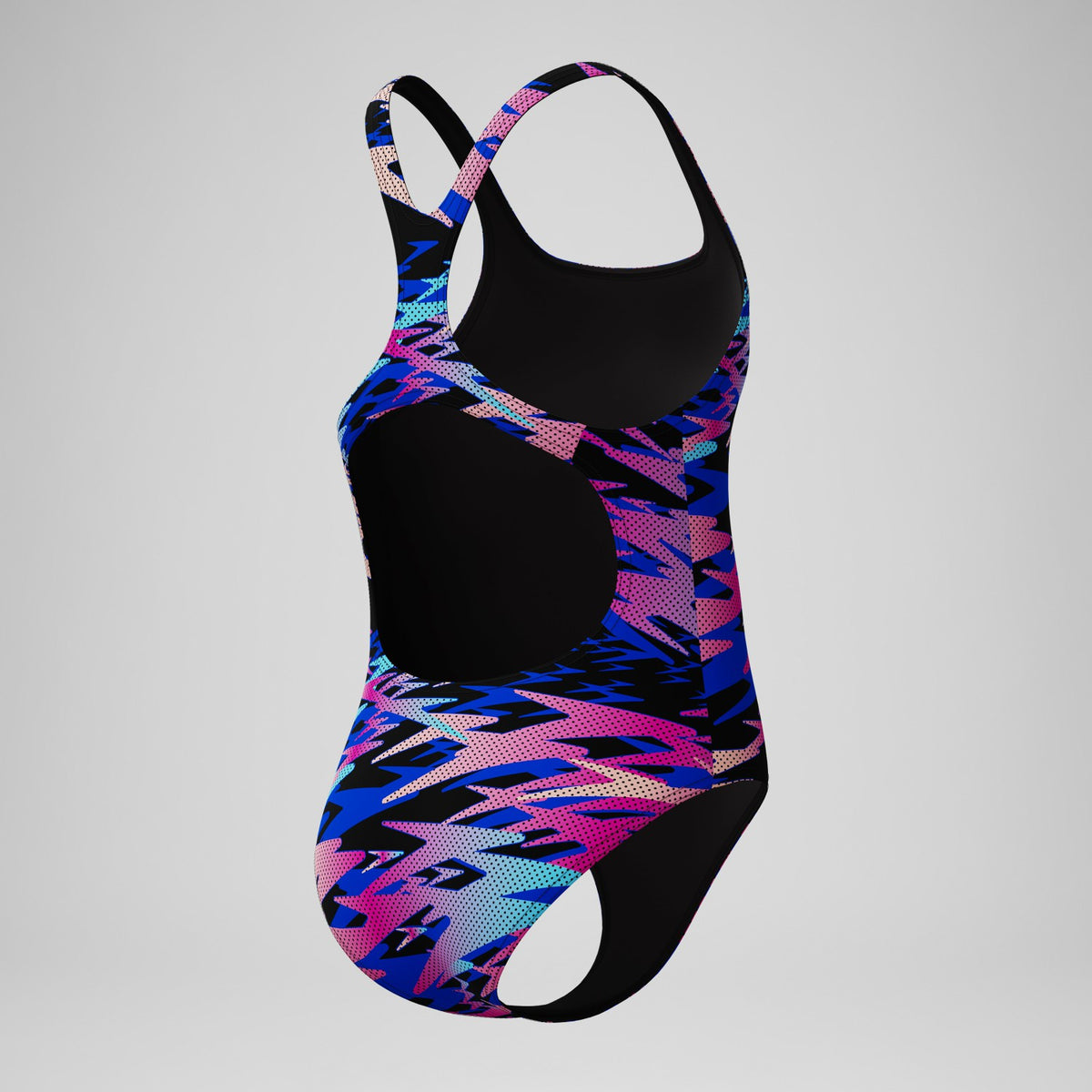 Girls Hyperboom Printed Medalist Swimsuit Black | Speedo