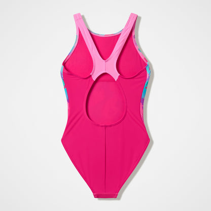 Girls Printed Pulseback One Piece Pink | Speedo