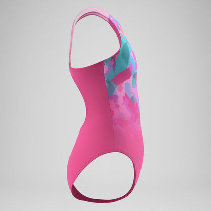 Girls Printed Pulseback One Piece Pink | Speedo