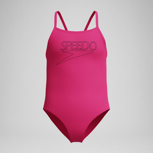 Girls Endurance+ Logo Thinstrap Swimsuit Pink | Speedo