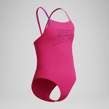 Girls Endurance+ Logo Thinstrap Swimsuit Pink | Speedo