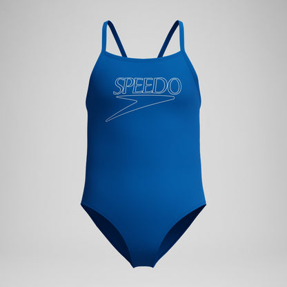 Girls Endurance+ Logo Thinstrap Swimsuit Blue | Speedo