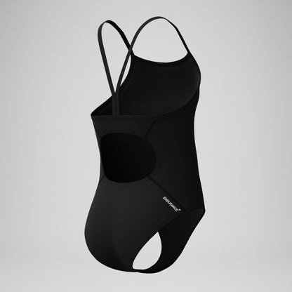 Girls Endurance+ Logo Thinstrap Swimsuit Black | Speedo