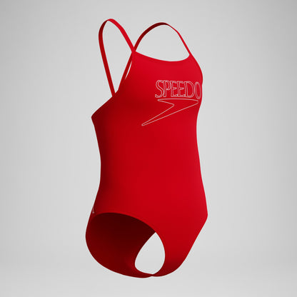 Girls Endurance+ Logo Thinstrap Swimsuit Red | Speedo