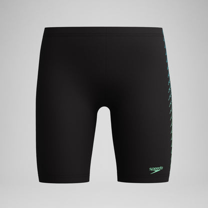Boys Plastisol Placement Jammer Black/Green | Speedo